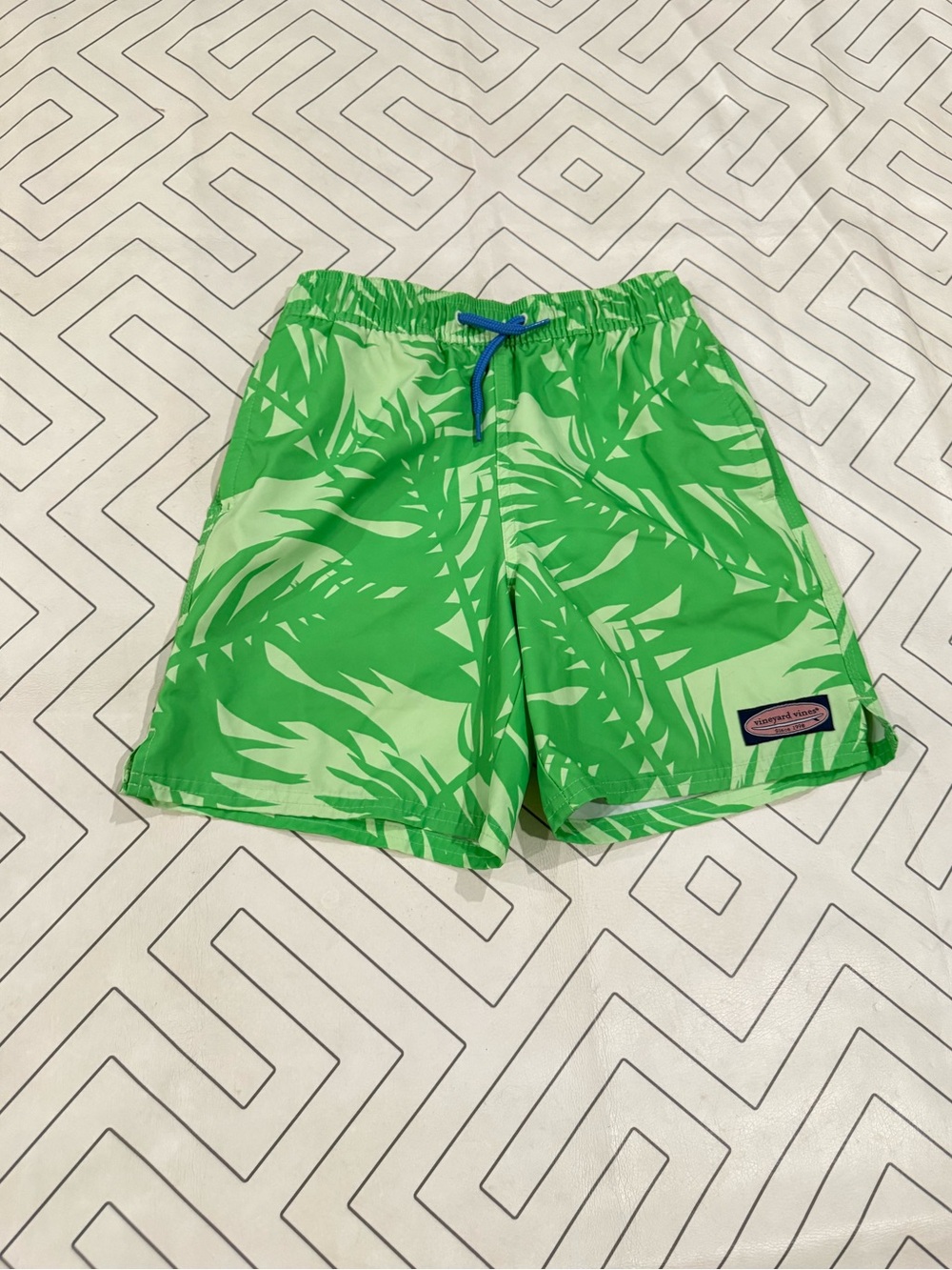 Vineyard Vines Green Tropical Swim Shorts